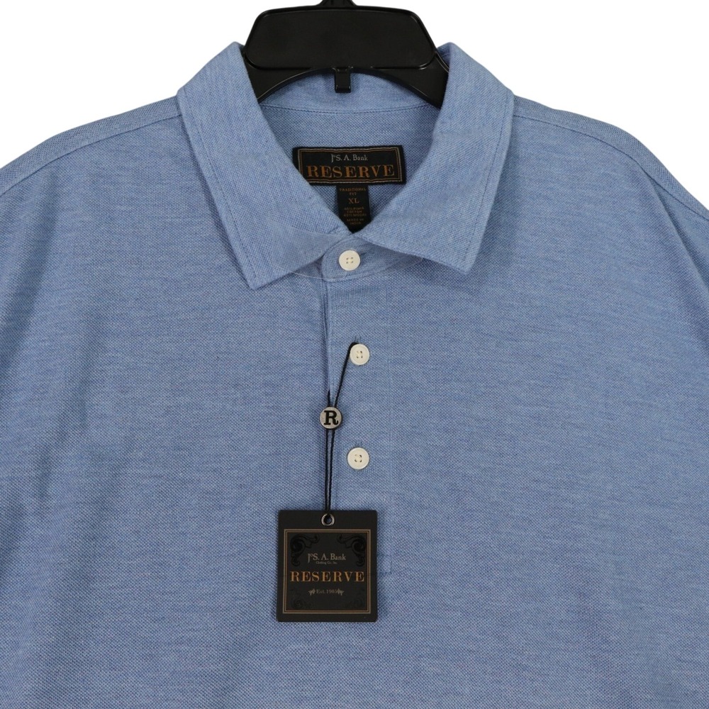 Jos. A. Bank Reserve Polo Shirt Men XL Blue Pima Cotton Modal Casual Golf
